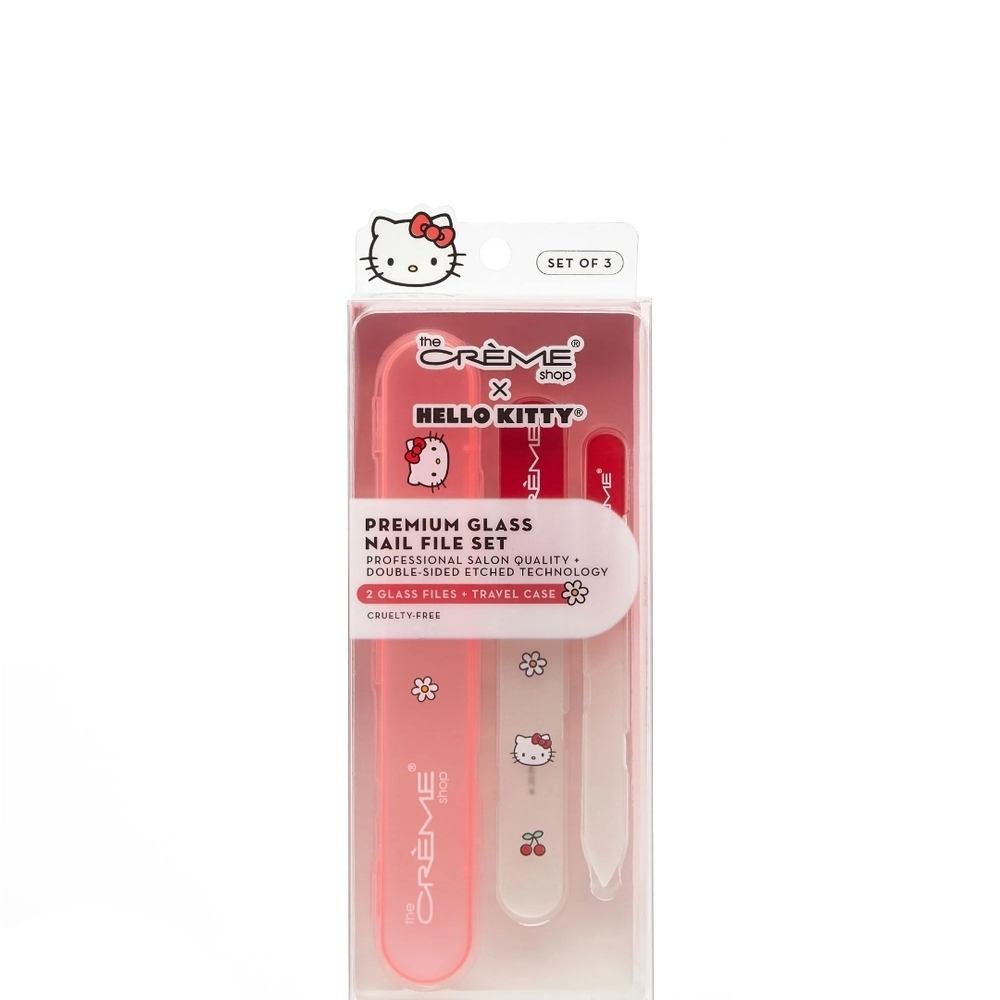 Hello Kitty Glass Nail File Set - Pink and White